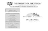 SRO 938 LEY DE MOVILIDAD HUMANA · LEY ORGÁNICA DE MOVILIDAD HUMANA Año IV - Nº 938 Quito, lunes 6 de febrero de 2017 Valor: US$ 1,25 + IVA ING. HUGO DEL POZO BARREZUETA DIRECTOR