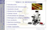 1/ 48 TEMA 6.- EL MICROSCOPIO - UV · El microscopio proporciona una imagen final muy aumentada tras un proceso de doble etapa, mediante el acoplamiento de dos elementos convergentes.