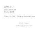 CC3201 Bases de Datos - Aidan Hoganaidanhogan.com/.../cc3201-1-2018/lectures/BdD2018-10.pdf · 2018. 7. 9. · CC3201-1 BASES DE DATOS OTOÑO 2018 Clase 10: SQL: Vistas y Disparadores