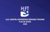 E.S.E. HOSPITAL UNIVERSITARIO FERNANDO TROCONIS PLAN …id.hujmb.com/wp-content/uploads/2018/09/Plan-de-Accion-2018.pdf · Nutricional Terminado 100% (Numero de guias realizadas