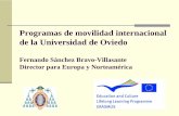 Programas de movilidad internacional de la Universidad de ......Programas de movilidad internacional de la Universidad de Oviedo Fernando Sánchez Bravo-Villasante Director para Europa