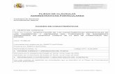 PLIEGO DE CLÁUSULAS ADMINISTRATIVAS PARTICULARES · 2019. 9. 3. · PLIEGO DE CLÁUSULAS ADMINISTRATIVAS PARTICULARES - Contratos de Servicios - Procedimiento abierto CUADRO DE CARACTERÍSTICAS