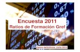 Presentación RATIOS FORMACION GREF Datos def. Julio 2012gref.org/nuevo/docs/gref_ratios_formacion_2011_julio... · 2018. 11. 14. · 1er nivel 2do. Nivel otro personal. Dpto de Formación