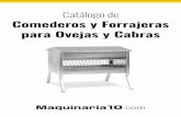 Catálogo de Comederos y Forrajeras para Ovejas y Cabras · Comedero para corderos 1 mt. Feeder for lambs 1 mt. Mangeoire pour agneaux 1 mt. mm. 1000 x 485 x 940 h. Capa. 90 Kg. Ref.