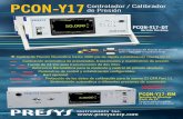 PCON-Y17 Controlador / Calibrador de Presión · PUNTO ESPERADO OBTENIDO ERROR ER. SPAN PASS/FAIL Número de serie del estándar: 112.03.15 Última calibración del estándar: 12/04/2015