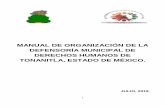 MANUAL DE ORGANIZACIÓN DE LA DEFENSORÍA MUNICIPAL …...La Defensoría Municipal mediante el trabajo conjunto con la Comisión de Derechos Humanos del Estado de México, tiene como