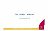 AVE SEVILLA -MALAGA€¦ · 2. Alta Velocidad Sevilla – Málaga. Trazado definitivo 3. Estado actual de las obras Trenes AVE que conectan Sevilla y Madrid. Estación de Antequera