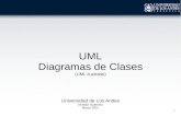 UML Diagramas de Clases · 3 Diagramas de Clases (¿Para qué Sirven?) Realizar la abstracción de un dominio y formalizar el análisis de los conceptos relacionados al mismo (Modelo