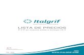LISTA DE PRECIOS - italgrif.com de precio ITALGRIF_V05.pdf · V05 - 2020 LISTA DE PRECIOS P.V.P en nuevos soles e incluye I.G.V 2020 Conservemos empleos, compremos productos peruanos