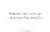 Elementos principales para trabajar con Plataforma Crea · Elementos principales para trabajar con Plataforma Crea Laura Plateiro. Asistente Multifunción en Informática-laura.plateiro@gmail.com