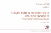 Claves para la medición de la inclusión financiera...Inclusión Financiera se refiere al acceso y uso de un portafolio de productos y servicios financieros que llega a la mayor parte