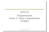 Programación Tema 3: Tipos y expresiones simples · int precio= Integer.parseInt(args[1]); " Si no se puede convertir, se lanzará una excepción: el programa termina abruptamente