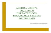 3. Misión, Visión, Objetivos Estrategicos, Programas y ... · PDF file Planeación estratégica El punto de partida es identificar la misión, la visión, Los valores los objetivos