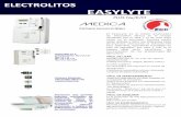 ELECTROLITOS EASYLYTEequiposyconsumiblesdelcentro.com/images/pdf/EASYLYTE3B.pdf · 2018. 12. 4. · de electrolitos séricos en el mundo aprobado por la FDA y el de más bajo costo