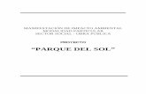 “PARQUE DEL SOL” - Gobsinat.semarnat.gob.mx/dgiraDocs/documentos/qroo/estudios/2004/2… · El proyecto “Parque del Sol” se localiza en la prolongación de la Av. Rafael E.