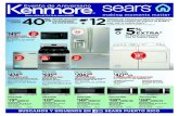 O EXTRA - Sears · de 4.5 p.cú. •6 ciclos 41362 Secadora eléctrica Kenmore® inteligente de 7.4 p.cú. •7 ciclos •WiFi integrado para monitoreo a través del celular 81362