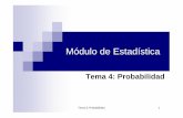 Módulo de Estadística - José Aurelio Pina Romero. · Tema 3: Probabilidad 4 Sucesos ðnCuando se realiza un experimento aleatorio diversos resultados son posibles. El conjunto