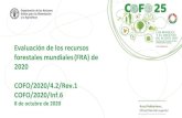 Evaluación de los recursos forestales mundiales(FRA) de ... · Anssi Pekkarinen, Oficial forestal superior Evaluación de los recursos forestales mundiales(FRA) de 2020 COFO/2020/4.2/Rev.1