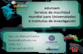 eduroam( Servicio(de(movilidad( mundial(paraUniversidades ...€¦ · eduroam(Servicio(de(movilidad(mundial(paraUniversidades(e(Ins3tutos(de(inves3gación(Ing.(Luis(Manuel(Castro(lcastro@cudi.edu.mx(CUDI,(A.C.(22(de(abril(de(2015