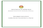 Provincia de Entre Ríos · Informe Institucional, Económico y Fiscal Ministerio de Economía, Hacienda y Finanzas 8 encuentran incluidas las Actividades Económicas Primarias y