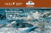 Consumo de productos pesqueros en Euskadi (2011-2015) · FIGURA 1. Volumen total anual consumido por tipo de pesquero. Volumen total en toneladas para el periodo 2011-2015 para cada