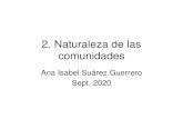2. Naturaleza de las comunidades - Universidad Veracruzana · Naturaleza de las comunidades Ana Isabel Suárez Guerrero Sept. 2020 . Cabe recordar que cada población no se distribuye
