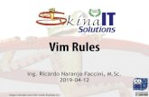 Vim Rules - Skina IT Solutions · ¿cómo así que ágil y poderoso? Tiempo en segundos invertido para buscar y reemplazar 100.000 instancias de una palabra. nano vim sublime Atom