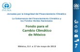 Fondo para el Cambio Climático de México · 2013. 6. 7. · Fondo para el Cambio Climático de México • La Ley General de Cambio Climático de México establece desarrollar incentivos