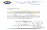 PARTIDO ALIANZA CIUDADANA€¦ · PARTIDO ALIANZA CIUDADANA COMITE ESTATAL OFICIO/DA/008/2017 Tlaxcala, de Xicoténcatl, a 2 de marzo de 2017 C.P. EDUARDO GURZA CURIEL DIRECTOR DE
