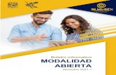 Boletín informativo MODALIDAD ABIERTA · Boletín informativo SUAyED -FCA . compilación y actualización. Ciudad Universitaria, Delegación Coyoacán, México, CDMX . 20 de agosto