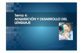 Tema 4: ADQUISICIÓN Y DESARROLLO DEL LENGUAJETema 4 -Adquisición y desarrollo del lenguaje IMPORTANCIA DEL LENGUAJE EN LOS DEFICIENTES VISUALES. ... -Se construyen en la interacción