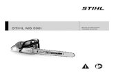 STIHL MS 500i · El guardacadenas recoge la cadena de aserrado cuando se sale o se rompe. 7 Tornillo tensor El tornillo tensor sirve para ajustar la tensión de la cadena. 8 Piñón