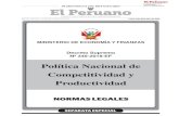 Política Nacional de Competitividad y Productividad · 2019. 8. 22. · Ministro de Transportes y Comunicaciones, el Ministro de Vivienda, Construcción y Saneamiento, el Ministro