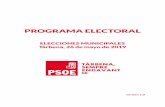 PROGRAMA ELECTORAL€¦ · Plan General de Ordenación Urbana (PGOU) ... Adoquinado y eliminación de las aceras en las calles San Miguel y Santa Bárbara. Programa Electoral - Elecciones
