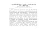 La Matemática en el Contexto de las Cienciasfunes.uniandes.edu.co/16868/1/Camarena2008La.pdf · ETAPA CENTRAL . Hacer un análisis de los contenidos matemáticos, tanto explícitos
