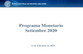 Programa Monetario Setiembre 2020€¦ · 0 10 20 30 40 50 60 70 80 feb-15 ago-15 feb-16 ago-16 feb-17 ago-17 feb-18 ago-18 feb-19 ago-19 feb-20 ago-20 Economía Sector Los indicadores