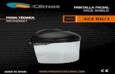 2020 424 RG1 - Productos Climax...The Climax 424-RG/1 face shield has been designed to provide effective protection against the risk of impact by medium-speed and medium-energy particles
