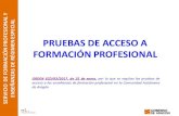 New FORMACIÓN PROFESIONAL PRUEBAS DE ACCESO A · 2017. 3. 26. · SERVICIO DE FORMACIÓN PROFESIONAL Y ENSEÑANZAS DE RÉGIMEN ESPECIAL Acceso a la Formación Profesional El acceso