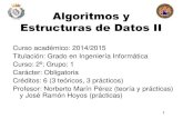 Algoritmos y Estructuras de Datos IInmarin/presentacion-AEDII-14-15.pdfalgoritmos: análisis del tiempo por conteo de instrucciones y estudio de la ocupación de memoria. Comprender