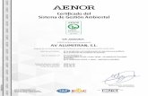 Certificado del Sistema de Gestión Ambiental€¦ · Génova, 6. 28004 Madrid. España Tel. 91 432 60 00.- GA-2009/0804 . AENOR certifica que la organización . AV ALUMITRAN, S.L.