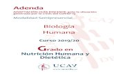 Biología Humana - UCAVILA...actualmente disponibles, incluyendo el listado de cortes histológicos que el alumno deberá estudiar mediante la elaboración de fichas descriptivas,