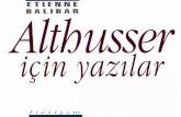 netişim Yaymları - Turuz · ETIENNE BALIBAR Althusser için yazılar Ecrits pour Althusser ÇEVlREN Hülya Tufan