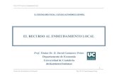 EL RECURSO AL ENDEUDAMIENTO LOCAL. APUNTES.pdf · 2011. 5. 12. · Tema 10: El recurso al endeudamiento local Cuarto de Licenciatura en Economía Prof. Dr. D. David Cantarero Prieto
