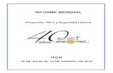 INFORME MENSUAL - TEC8 Aceite hidráulico ISO 68AW Cubeta El Lagar 1 X 9 Limpiador de superficies de PVC ... proyecto Punto de Muestreo Medición 1 (dB)A Medición 2 (dB)A 18/7/2016