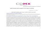 SÍNTESIS INFORMATIVA MATUTINA - cultura.cdmx.gob.mx€¦ · participativo y abierto en cuanto a participación ciudadana (, Secc. Cultura, Reyna Paz Avendaño, 22-02-2018) Televital