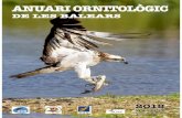 Anuari Ornitològic de les Balears 2018 · 2020. 9. 9. · ANUARI ORNITOLÒGIC DE LES BALEARS, 2018. Volum 33 ÍNDEX Articles 1 La migració de la boscarla d’aigua Acrocephalus
