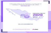 CONCURSO PÚBLICO DE INGRESO Y OCUPACIÓN DE CARGOS Y ...€¦ · CONCURSO PÚBLICO 2020 OPLE FOLLETO INFORMATIVO CONCURSO PÚBLICO DE INGRESO Y OCUPACIÓN DE CARGOS Y PUESTOS VACANTES