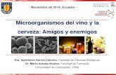 Microorganismos del vino y la cerveza: Amigos y enemigos...Microorganismos del vino y la cerveza: Amigos y enemigos - Noviembre de 2014, Ecuador - Dra. Apolinaria García Cancino.