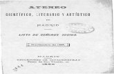 CIENTÍFICO, LITERARIO Y ARTÍSTICO€¦ · CIENTÍFICO, LITERARIO Y ARTÍSTICO JVIADF(ID LISTA DE SEÑORES SOCIOS. Noviembre de 1886. MADRID «SUCESORES DE RIVADENEYRA» Paseo de