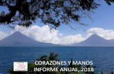 CORAZONES Y MANOScorazonesymanos.org/doc/informe_anual_2018.pdf · 50 Familias beneficiadas con ... (Kaqchikel), 350 Tablas fonéticas pequeñas, 16 TFGigantes y 16 Rotafolios. PUBLICACIÓN